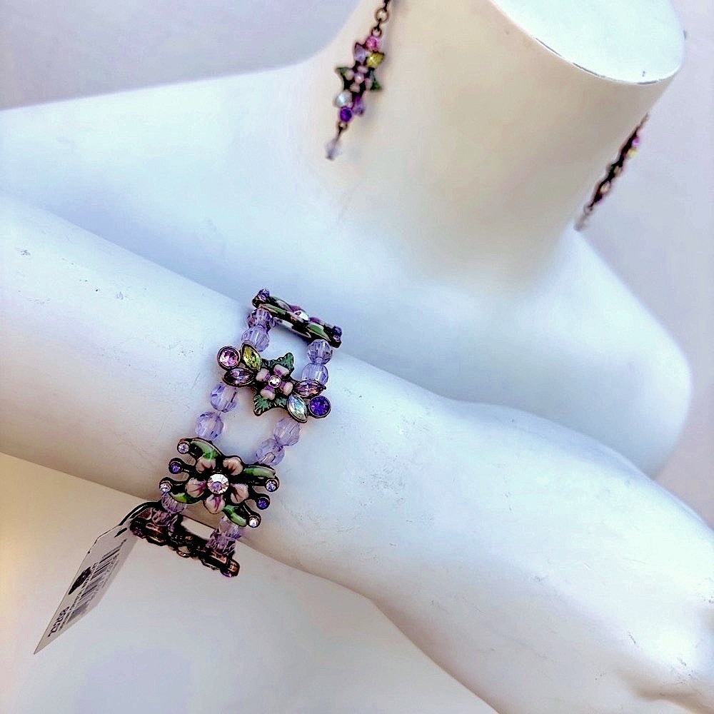 Crystal Earrings and Bracelet Set